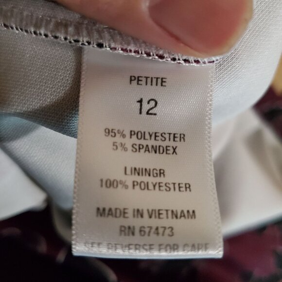 Appleseeds Dress Womens Large Purple Petite 3/4 Sleeve Polyester Blend - Picture 3 of 11